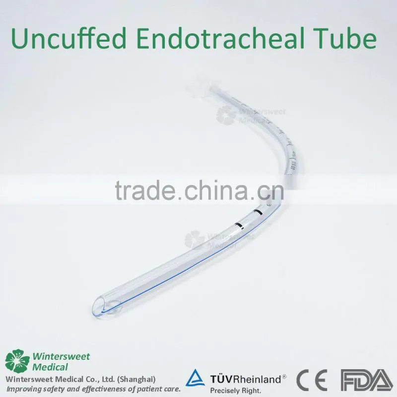 ISO CE marked uncuffed PVC disposable medical tracheal tube