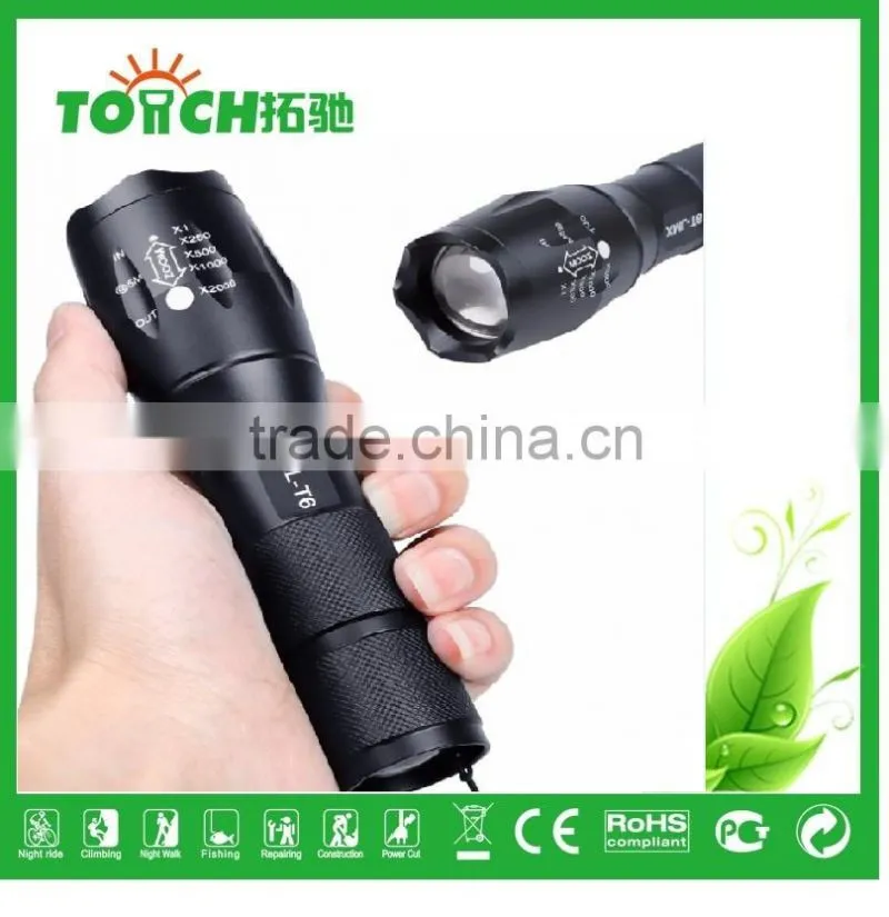 bicycle flahslight super waterproof high power flashlight T6 zoomable flashlight 1000lumens 10 w for 3*AAA Battery flahslight