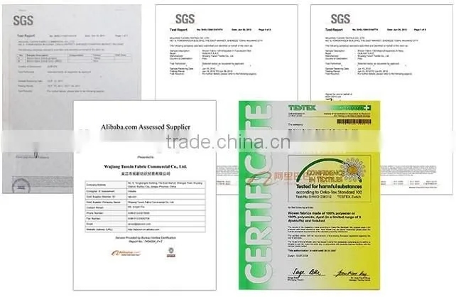 Factory wholesales 2014 textile newly design polyester fabric taffeta bright for garment, lining, suit, jacket and proof coat