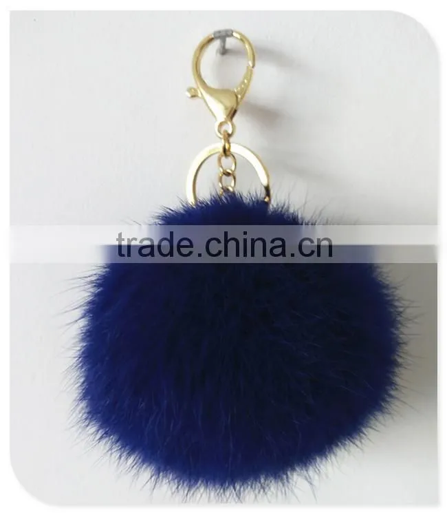 Real Rabbit Fur ball Furry Ball keychain for Mobile Phone Tag,Handbag Charm keychain