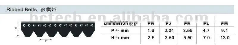 Rubber Ribbed Belts - PL