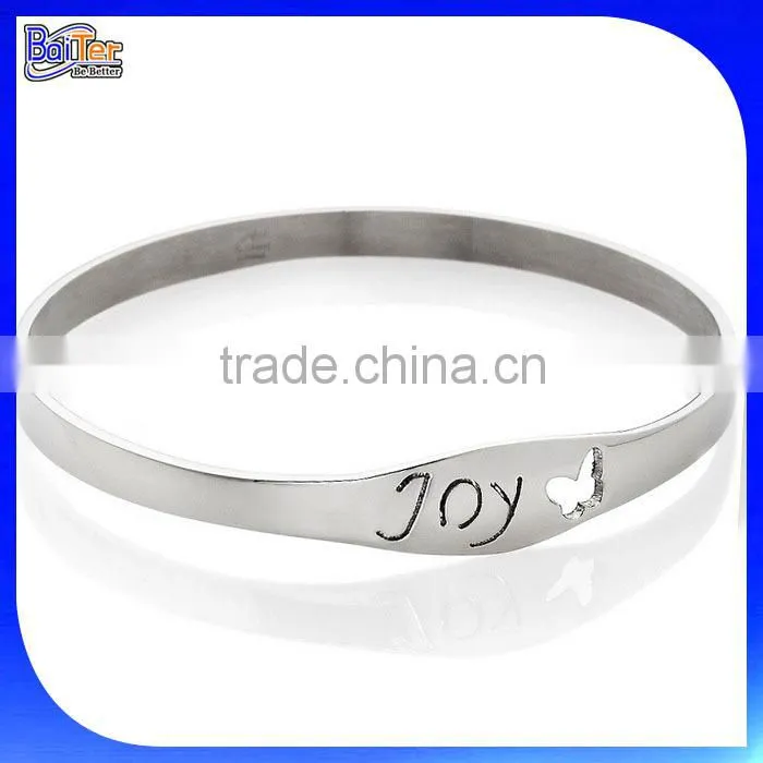 Custom Personalized Word Quote Cuff Stainless Steel Memorial Bracelets