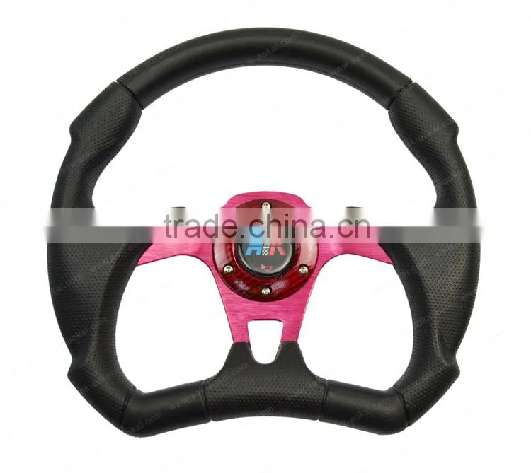 Racing Car Steering Wheel 13inch 14inch, PU Steering Wheel Flat Style