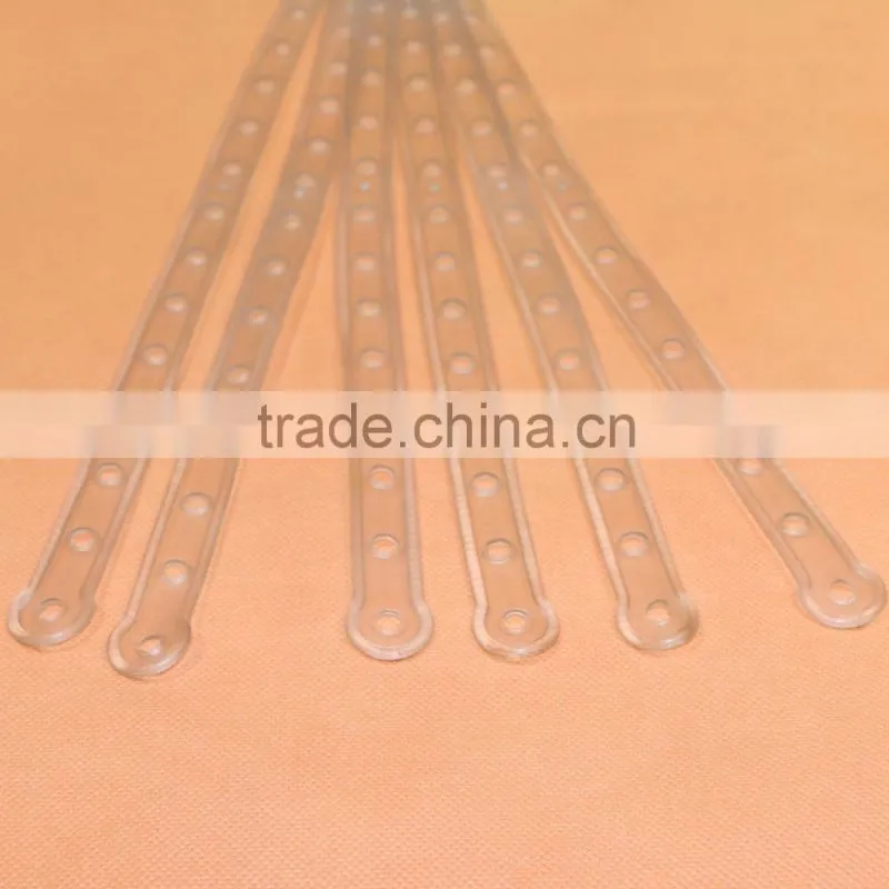 Flexible plastic transparent custom clip strip/hanger strip