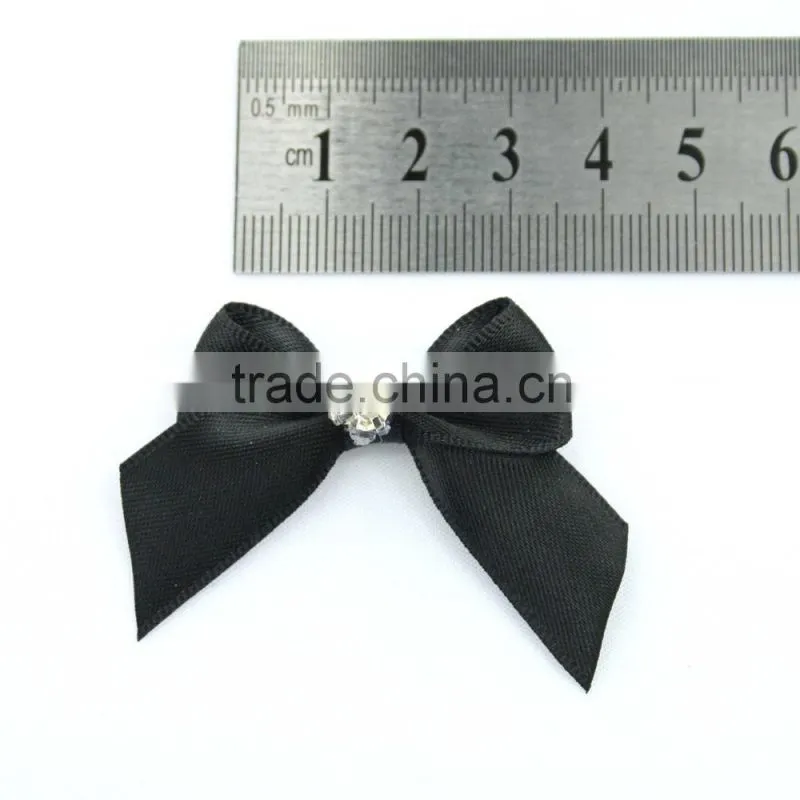 Black ribbon bows with rhinestone