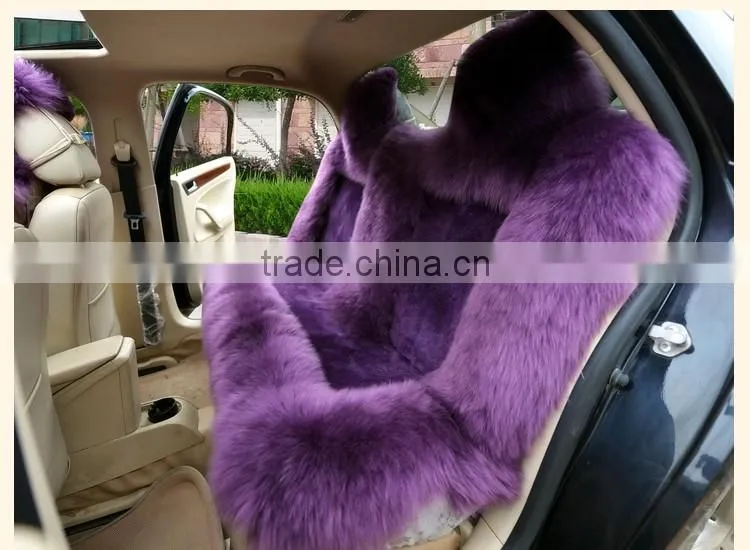Customized Luxury sheepskin long fur Car Seat Covers lambskin fur Car Seat Cushion cover universal in winter