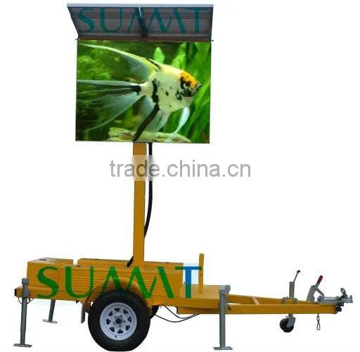 Portable P12 LED Sign Screen Trailer for Outdoor Advertising, Activities, Events