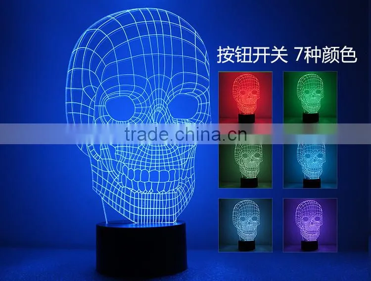 Skull Night Light 3D Visual LED Night Light Creative Lava Table Lamp Novelty Lighting bedroom light