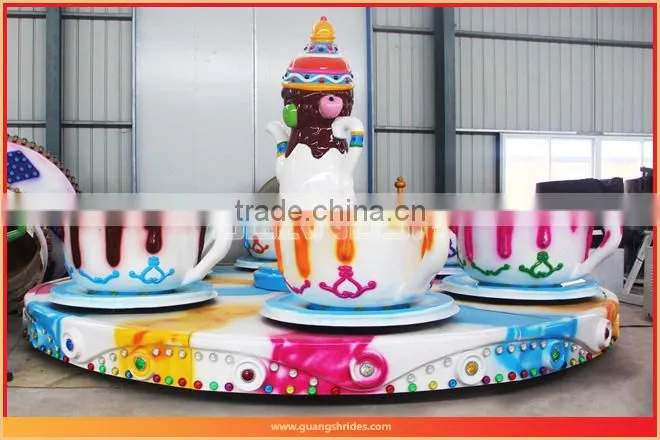 Outdoor playground happy portable carnival rides romantic tea cup rides for sale