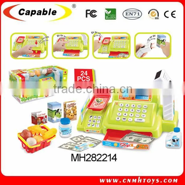 Kid pretend play electronic toy cash register set mini kids play cash register with light and sound