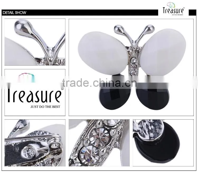 Christmas present resin drill butterfly brooch pin made in China, men and women jewellry