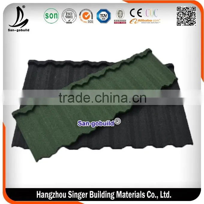 Red Color Stone Coated Metal Roofing Tile With Modern Classical Roof Tile