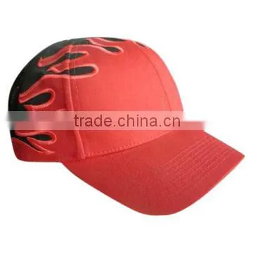custom design flame embroidery cap