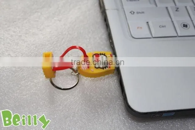 The top quality fashion slipper shape USB cover with keychain