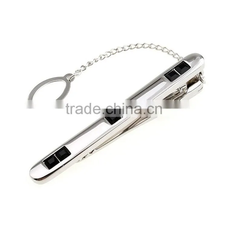 simple rhinestone metal mens tie set aceessories