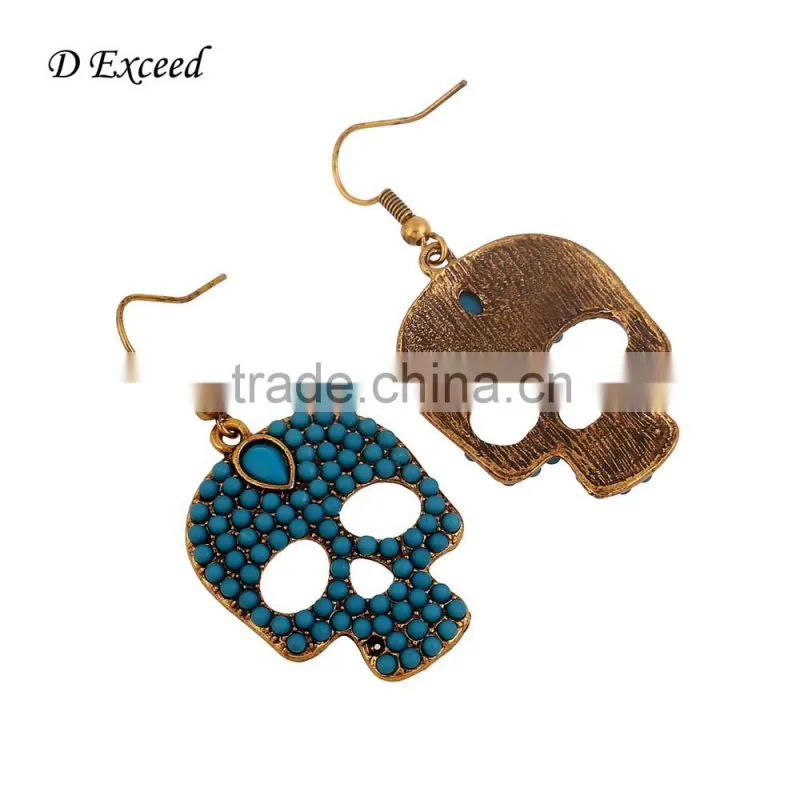 Wholesale Jewelry Fashion Designs Ladies/Women's Ethnic Bohemian Skull Green Beaded Earrings Dangle Earrings