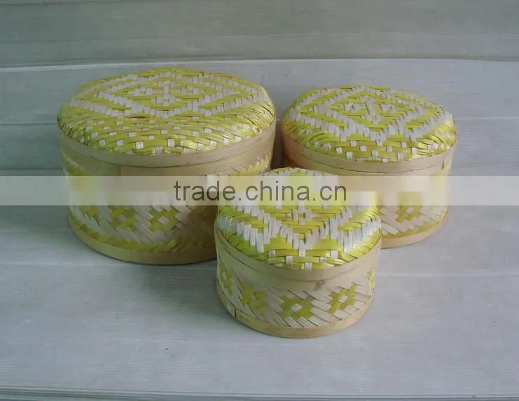Vietnam handicraft bamboo box basket, storage and decoration basket for home,