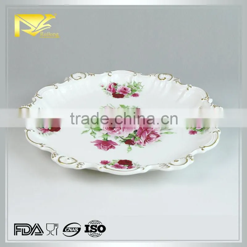 various certificates ceramic plate ,cheap porcelain plate with custom desgin,wholesale plates serving dishes for daily used.