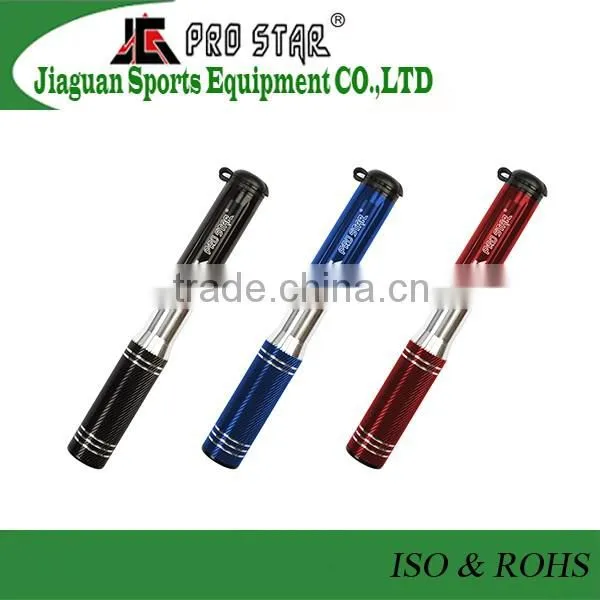 Bicycle pump with hiding air tube inside sports equipment body fitness