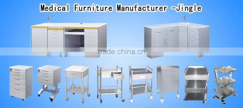 Dental stainless steel mobile cabinet, dental trolley