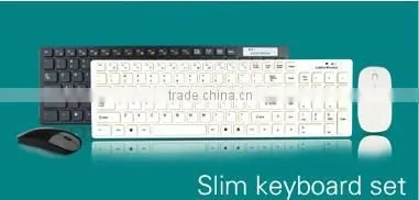 Slim usb ergonomics standard wireless keyboard mouse set for PC