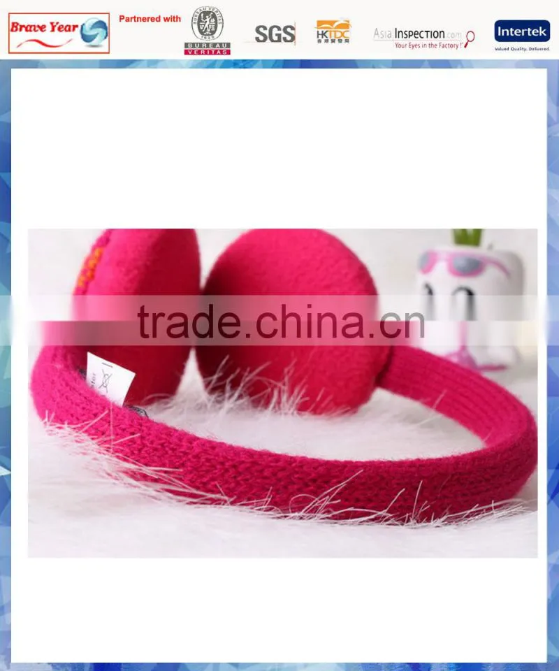 women fairisle knitted cheap earmuff with fleece lining