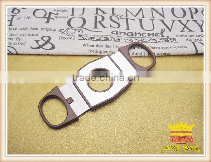 Red plastic cigar scissors, cigar cutter