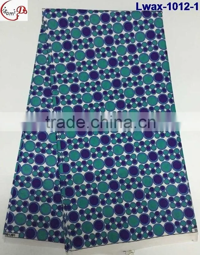 Lwax-1012-12 aqua African Jacquard style cheap wholesale african wax print fabric