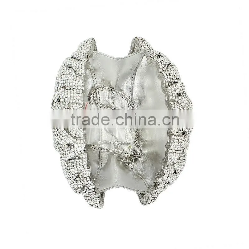 3D flower hard shell crystal and crystal bags and clutches (8746A-S)