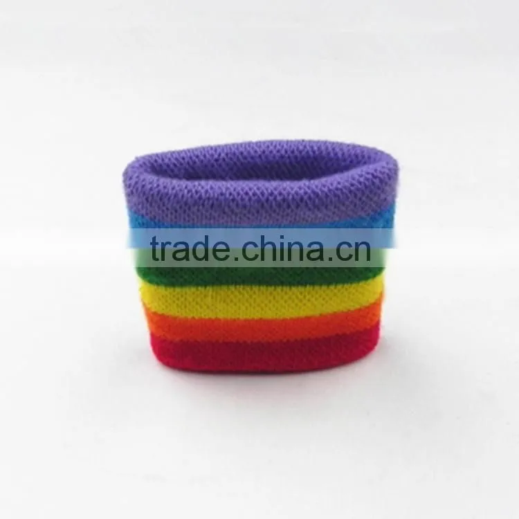 Customized cotton rainbow color wristbands