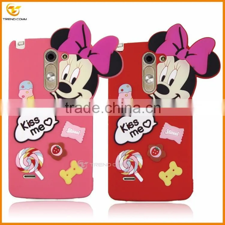 new product 3d cartoon silicone cellular case for LG G3 Stylus