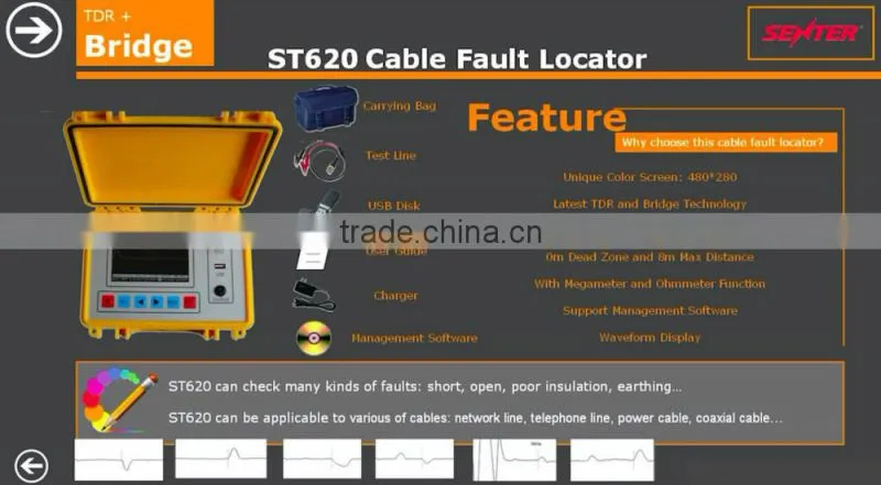 ST620 Cable fault locator with Bridge test line mix and break fault