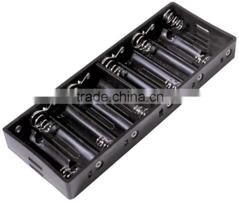Plastic 12V 8AA battery case with wire leads battery holder
