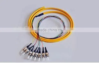 12 cores SM/MM bundle fan-out fiber optical pigtail with st connector,optical fiber st pigtails