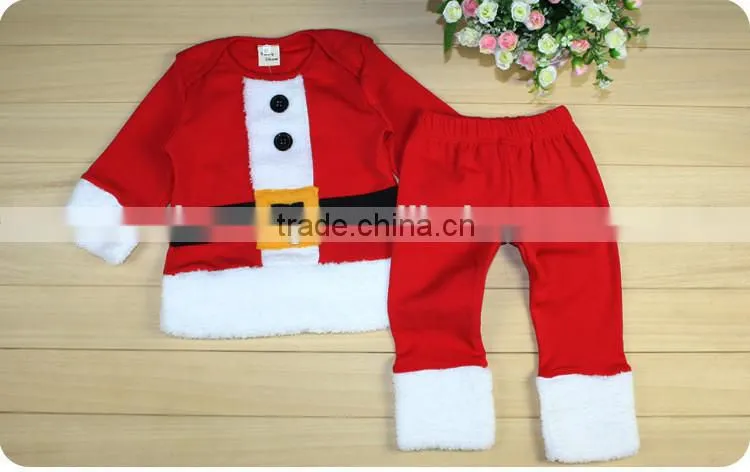wholesale high quality Christmas clothing 100% cotton long sleeve baby romper