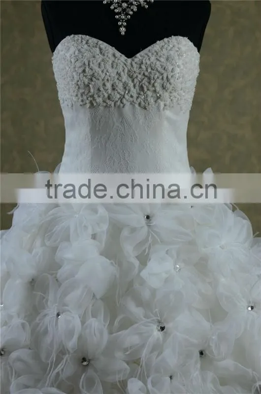 dream wedding dresses with appliqued beaded short dresses with long organza trail