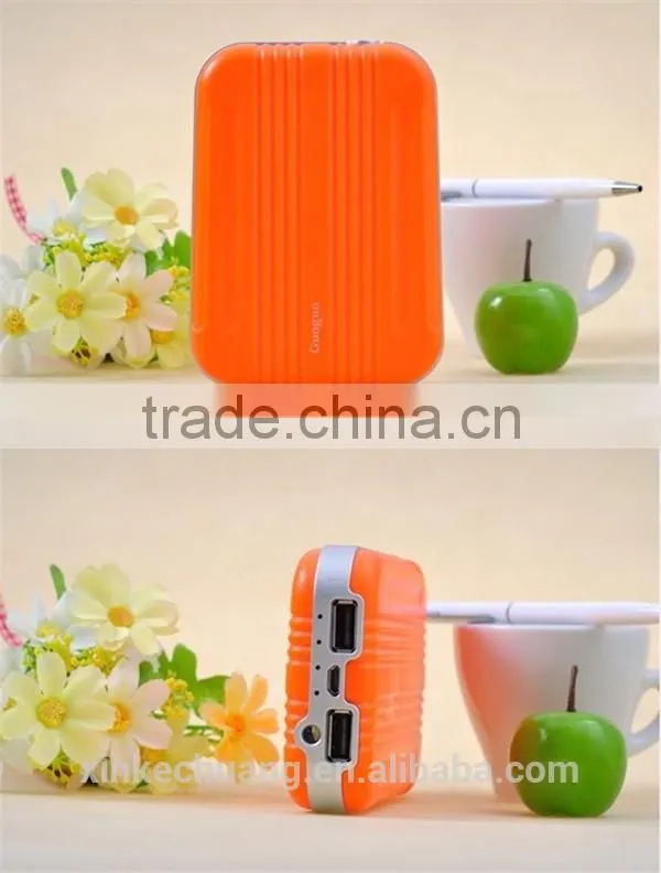 Guoguo 2016 new design suitcase style 8000mah 2A output travel portable power Bank for iphone7