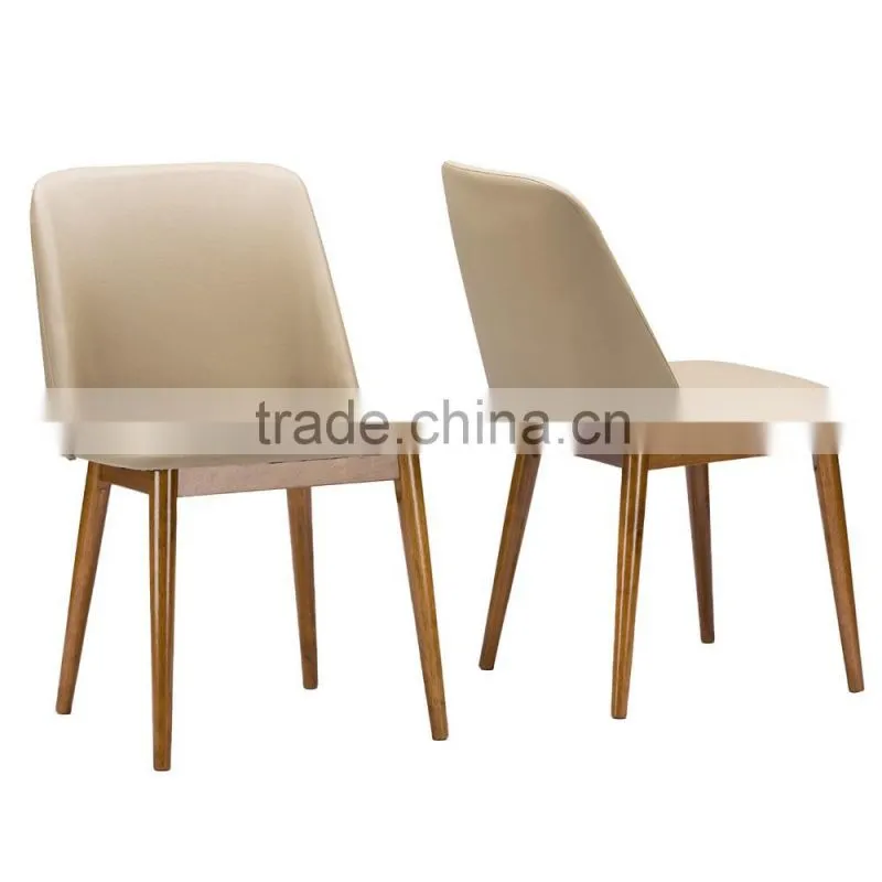 luxury top grain leather wood furniture dining chair