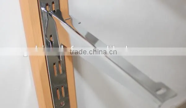 Chrome adjustable iron shelf bracket for channel