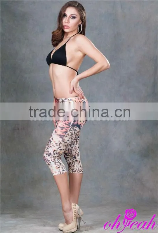 High quality tiger stripes custom latex leggings