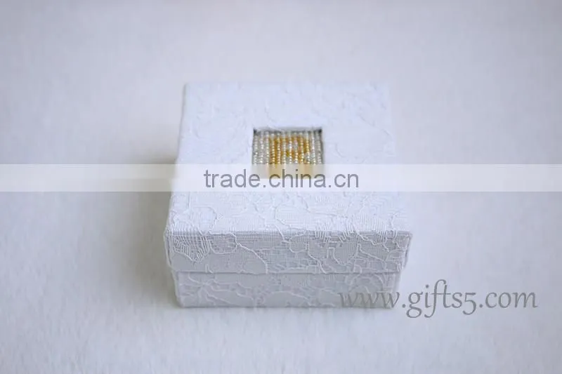 Handmade Unique Bead wedding ring box with beaded name plate of R