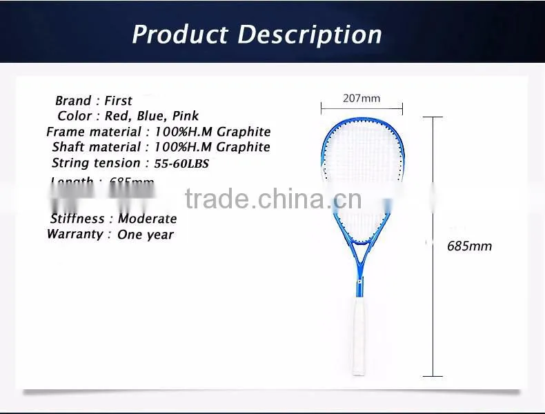 Wholesale best quality carbon fiber squash racket
