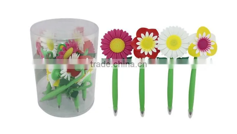 2016 Yes Novelty colorful flower pen/flower plastic ball point pen