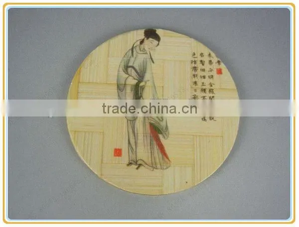 Classical Chinese Bamboo Cup Mat, Round Bamboo Table Mat.