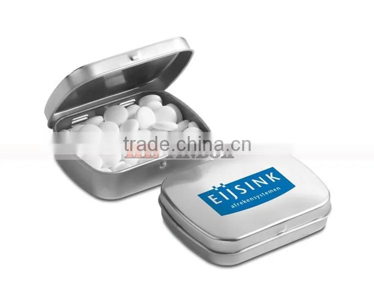 Surgar Free Peppermint Tin Box with Hinged