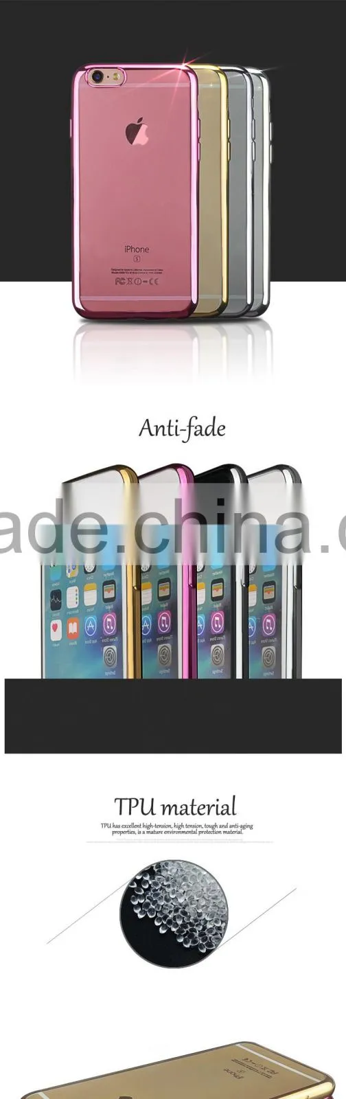 Plating Electroplating Clear Crystal TPU Soft Phone Case cover for i phone 6 6G case