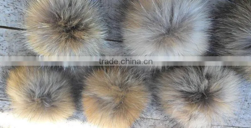 wholesale Genuine colorful real fox fur pompoms