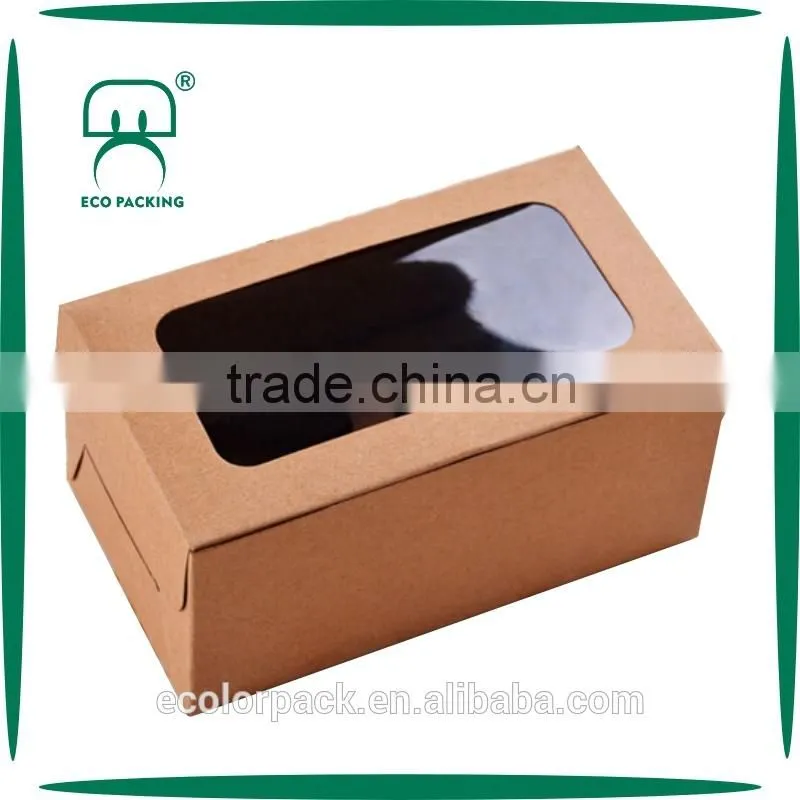 Food grade 12 pcs kraft paper cake box with inner tray