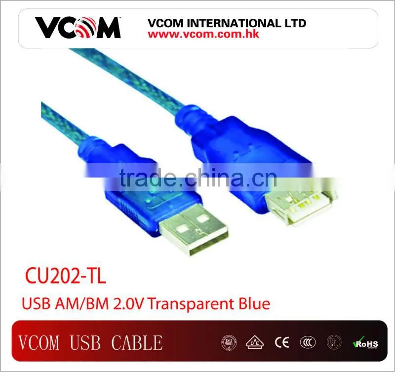 AM to AF Transparent Blue USB 2.0 Cable