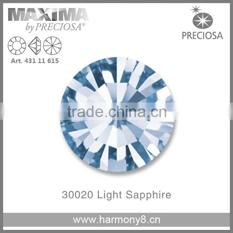 Original PRECIOSA MC Chaton Maxima, Light Sapphire Point Back Rhinetsone